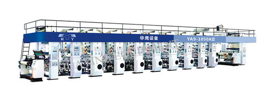 9 Colors Flexographic Printing Machine , Rotogravure Printer With Ink Tray Trolley